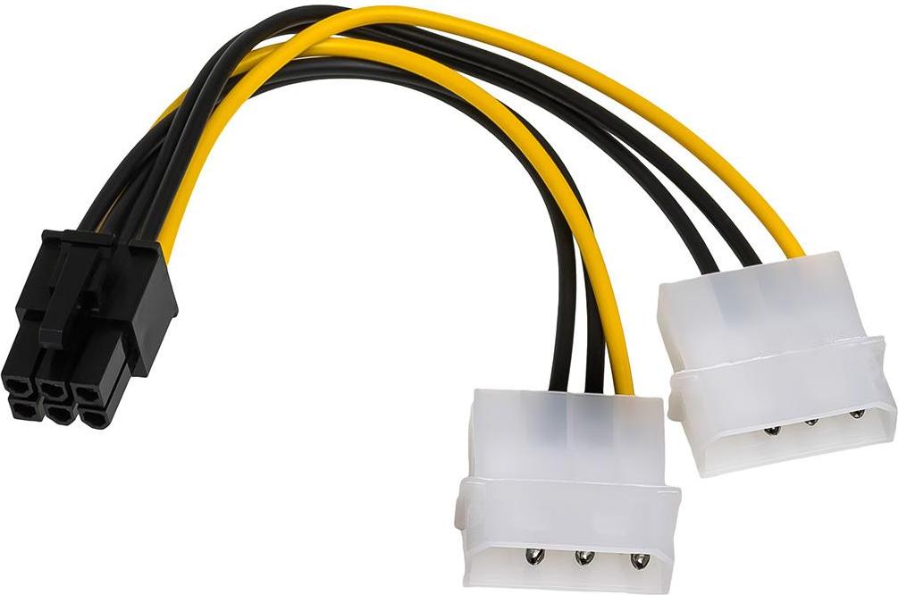 Akyga AK-CA-13, 0,15 m, Molex (2-pin), PCI-E (6-pin), 75 mm, 110 mm, 2 cm