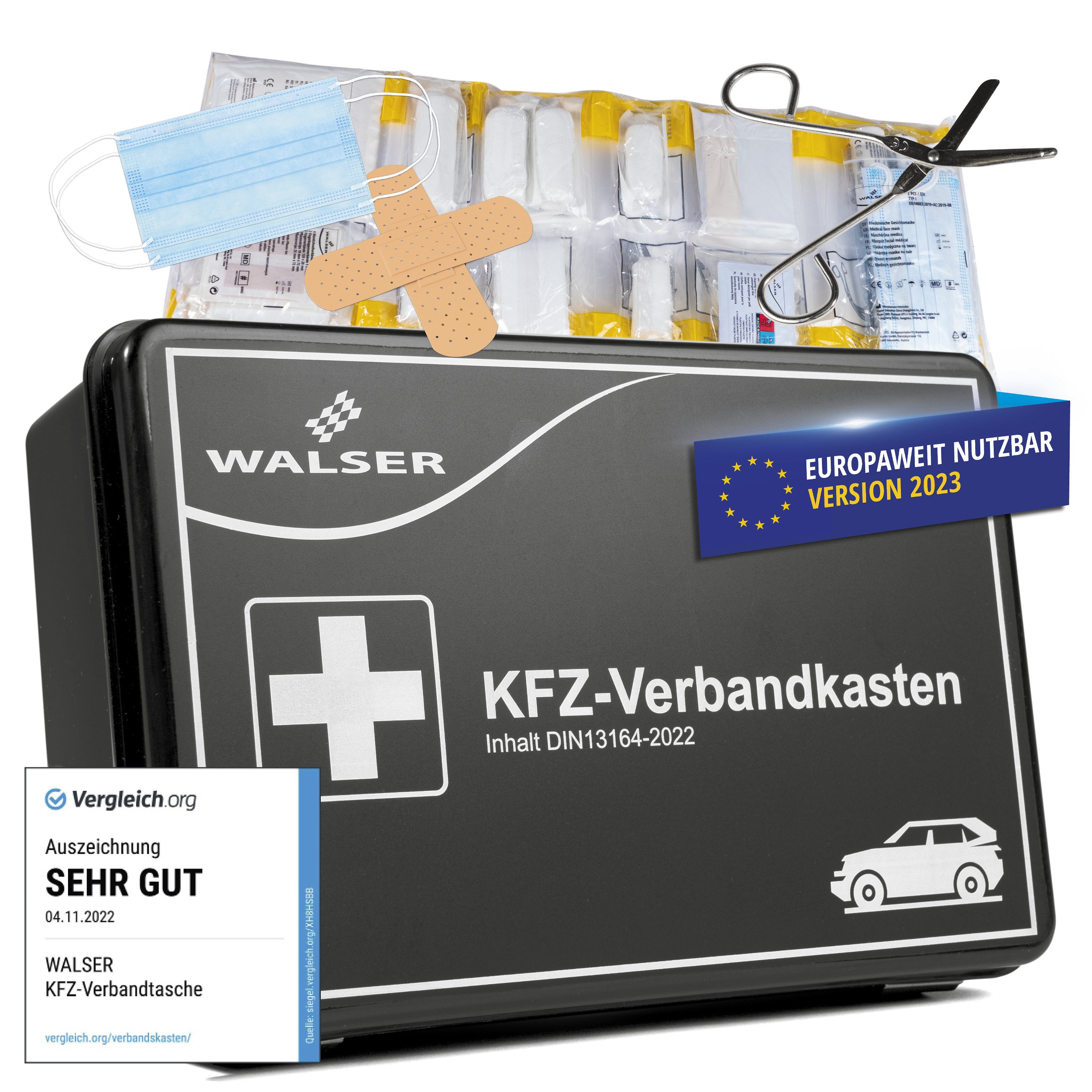 DR.KUECHLER MEDICAL KFZ-Verbandtasche Qualitäts- KFZ Verbandstasche, Auto,  PKW Verbandskasten 2023