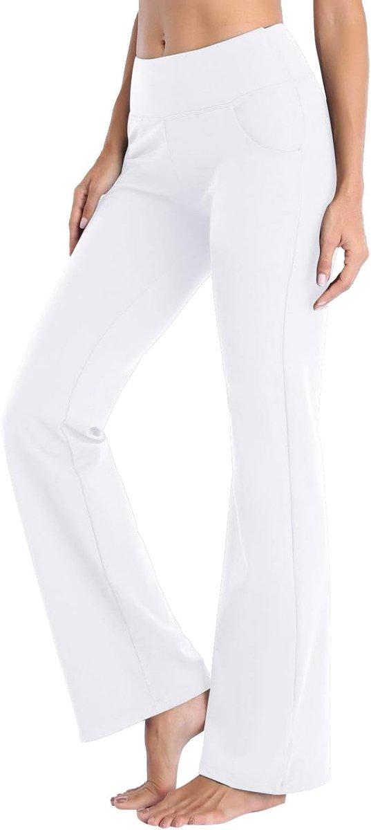 AWR Modische Damen Fishtail hosen, Schlaghosen, Weite Hosen, Weiß - S