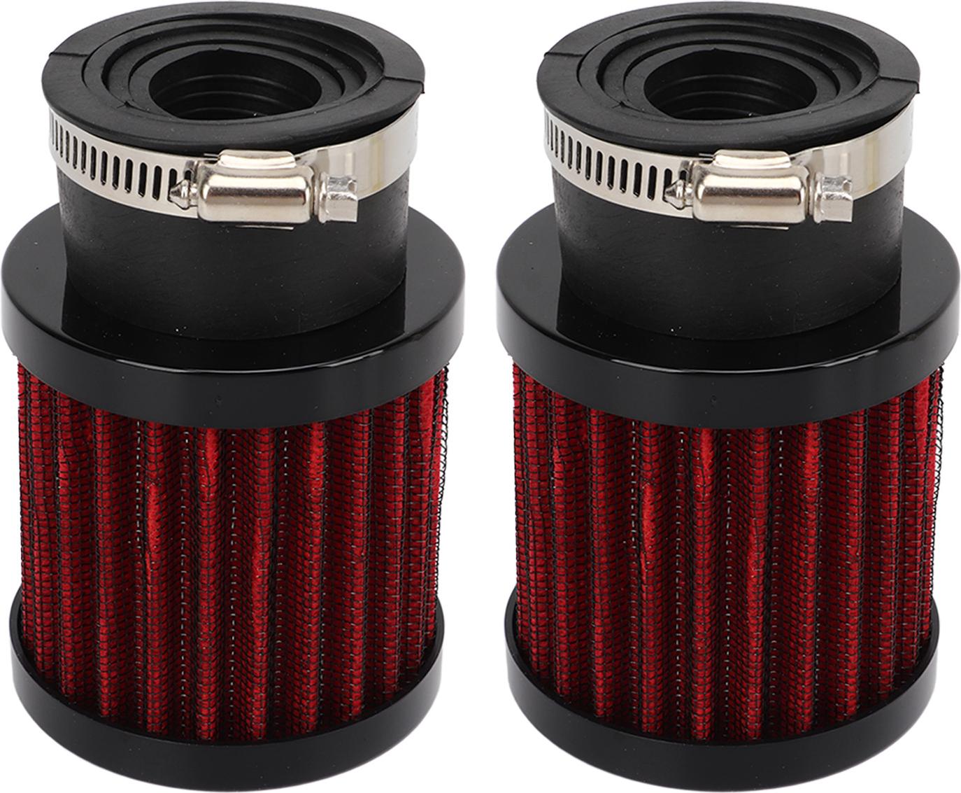 Gistuch 2 Stück Luftfilter 28-48 mm Hohe Filtrationseffizienz Universal für 50 cc 70 cc 90 cc 125 cc Moped Roller ATV Dirt Bike Schwarz Rot