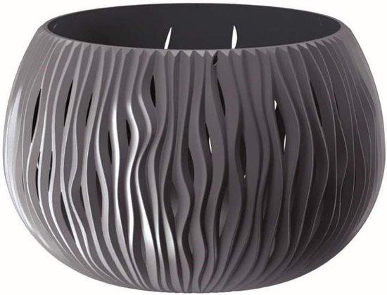 OEM Keramik-Blumenbecken mit Standfuß - 2-in-1-Set mit Innenbecken - 23 cm - Anthrazit 2026
