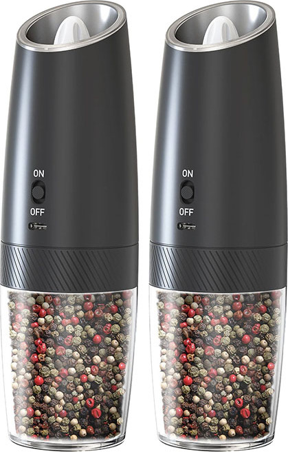 INF Elektrische Salz- und Pfeffermühle mit einstellbarer Grobheit, 2er-Pack 345162