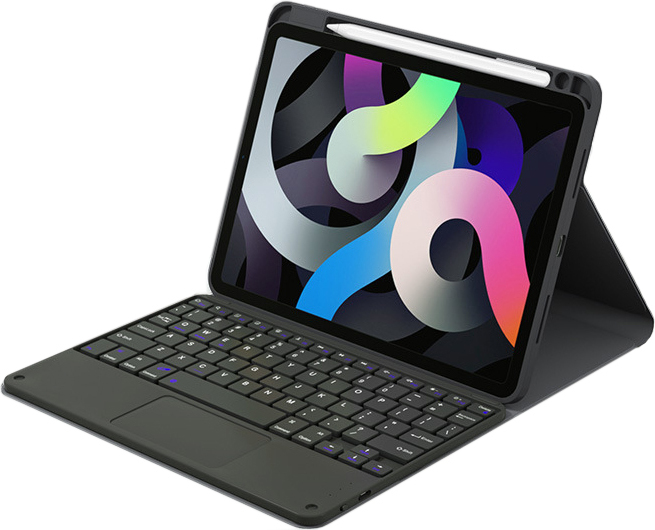 INF Tenké ochranné puzdro s klávesnicou s touchpadom pre iPad čierna iPad Air 2 9,7 palca