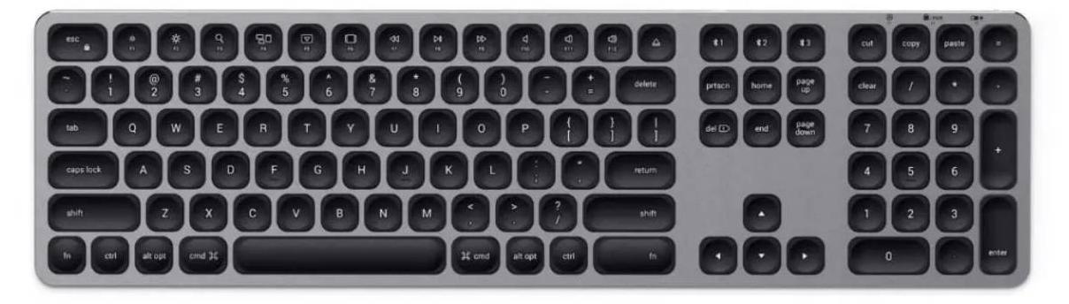 Satechi, Tastatur mit Nummernblock QWERTY Bluetooth, Grau SA-ST-AMBKM