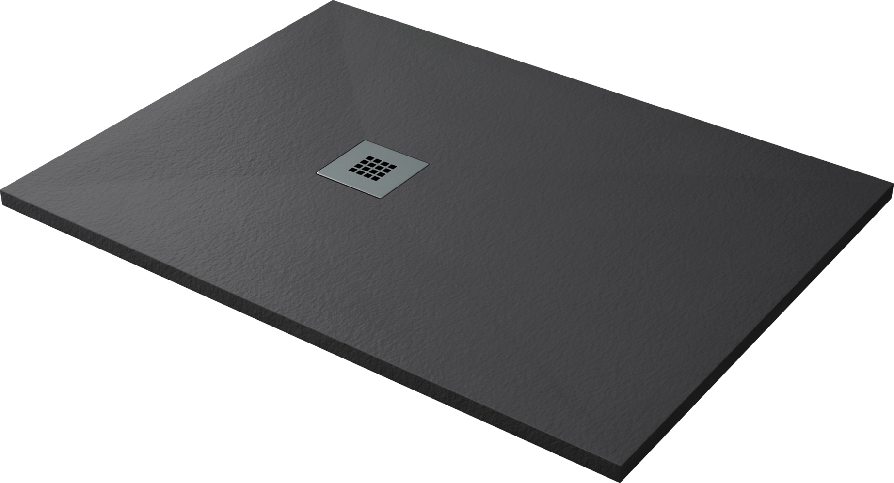 Mai & Mai Duschwanne 100x140cm - Mineralguss Duschtasse Anthrazit Matt