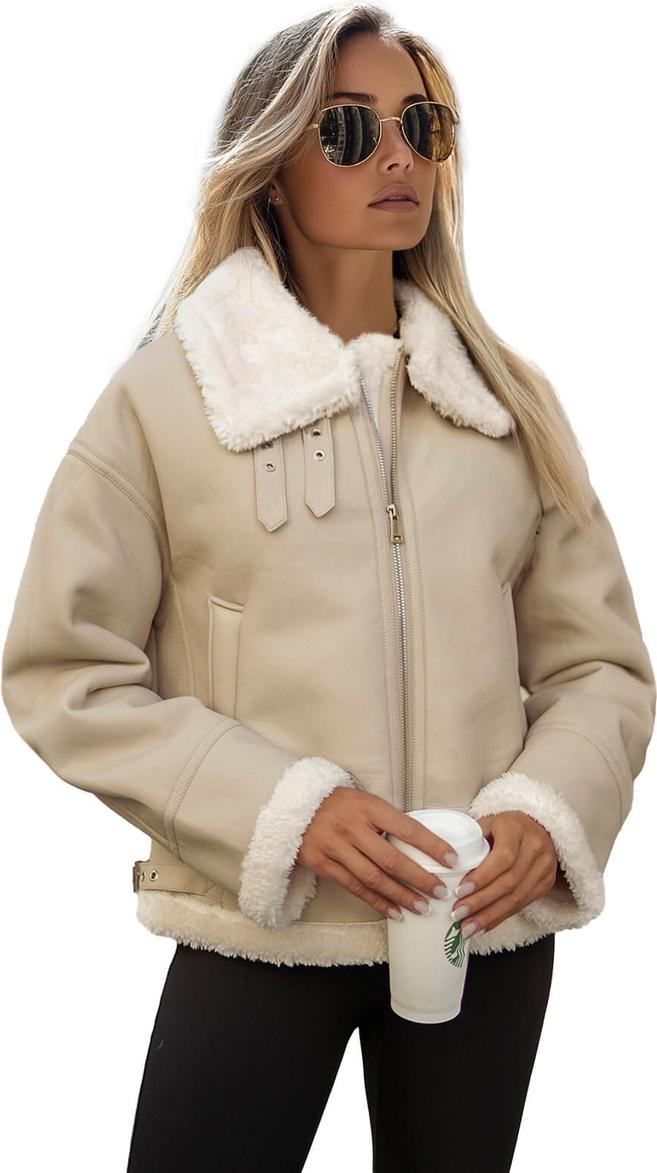 Damen Lederjacke Beige OZONEE JS/11Z8178Z XL