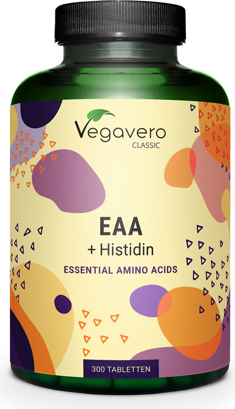 Vegavero EAA + Histidin | 300 Tabletten | mit allen 8 EAAs einschließlich BCAAs und Histidin | vegan X0014HYRMD