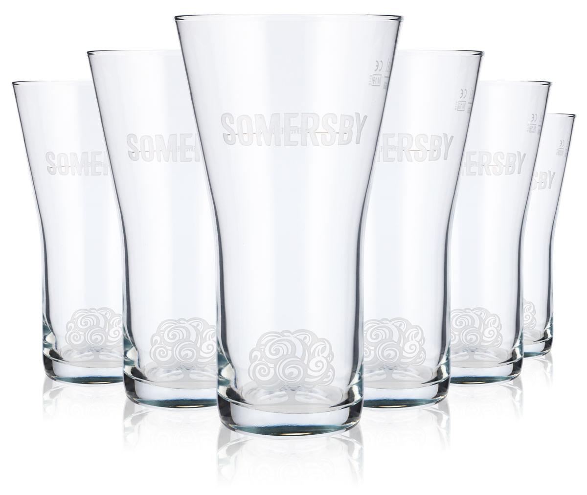 Sonstige Verlage 6x Somersby Cider Glas 0,5l Becher Cidergläser Logo Satiniert