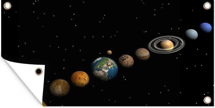 MuchoWow® 80x40 cm Outdoor-Poster Gartendeko Sichtschutz Garten Poster für den Garten Konjunktion mit dem Sonnensystem 133|17306256