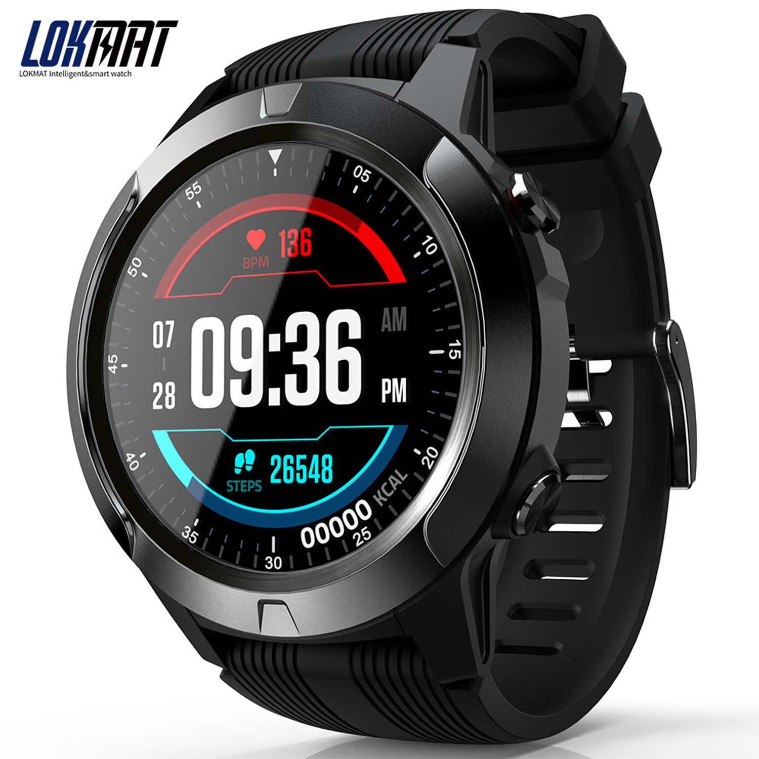 LOKMAT Smartwatch Fitness tracker Športový náramok Smartwatch Ženy Muži 1,3 palcový displej vodotesný s GPS Bluetooth