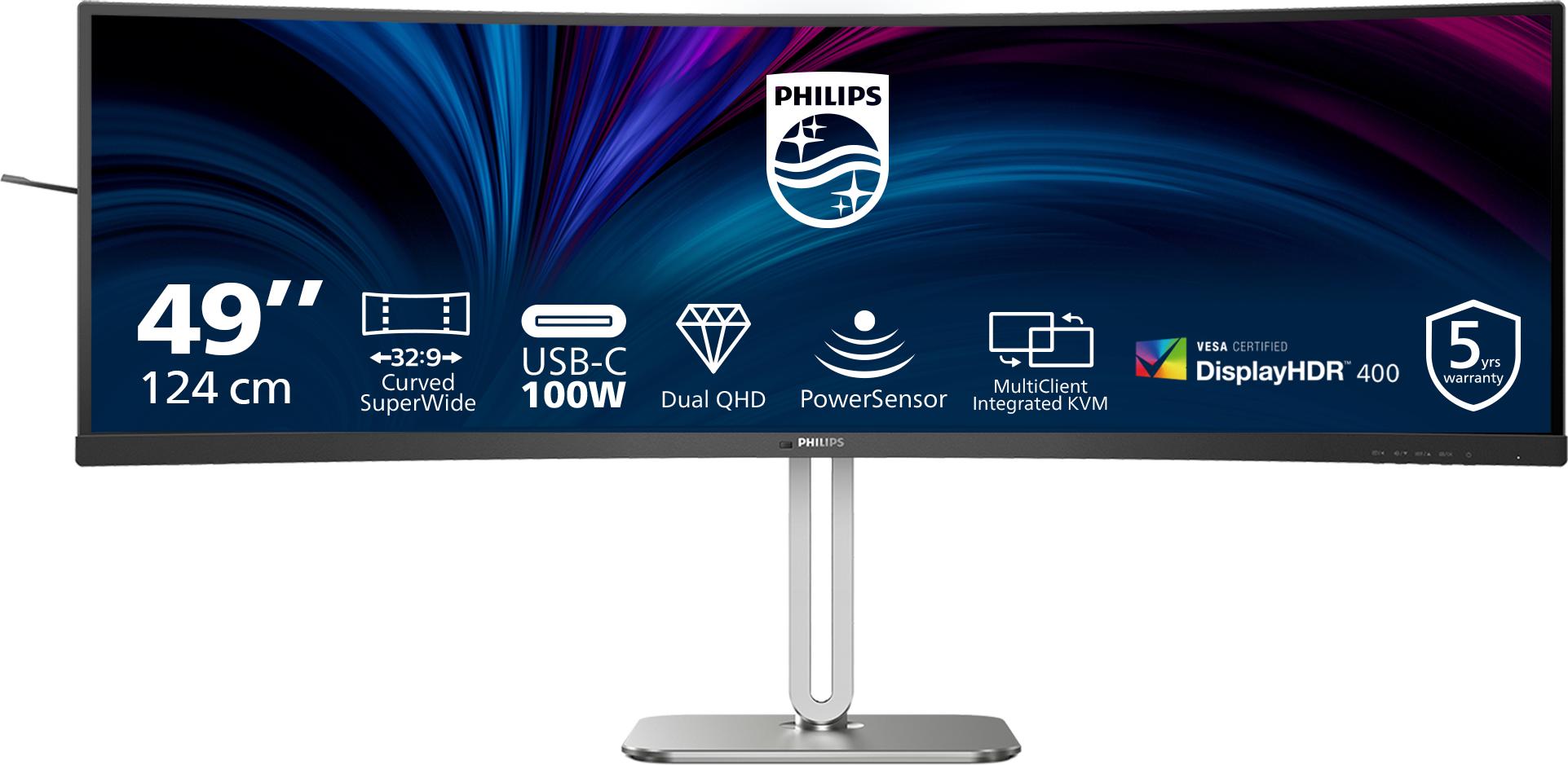 Philips 5000 series 49B2U5900C/00, 124 cm (48.8"), 5120 x 1440 px, Dual QHD, LCD, 4 ms, Čierna