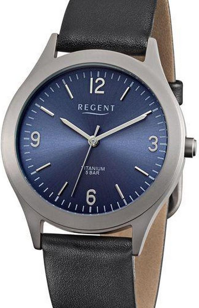 Regent Herren Uhr Lederarmband Leder Armbanduhr Analog schwarz URF1437 F-1437