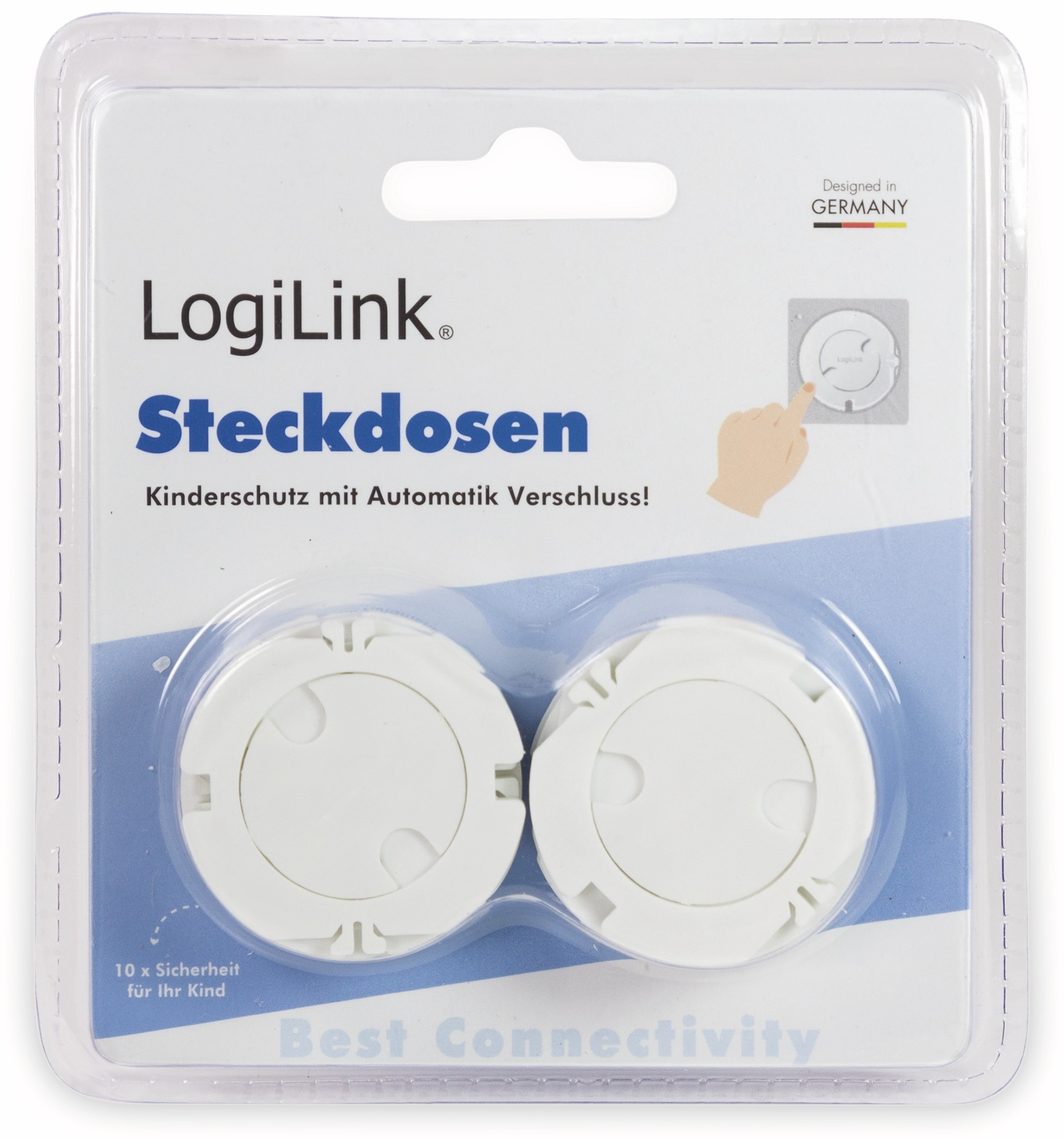 LogiLink Steckdosenschutz mit Automatikverschluss 10er Set weiß EC3002