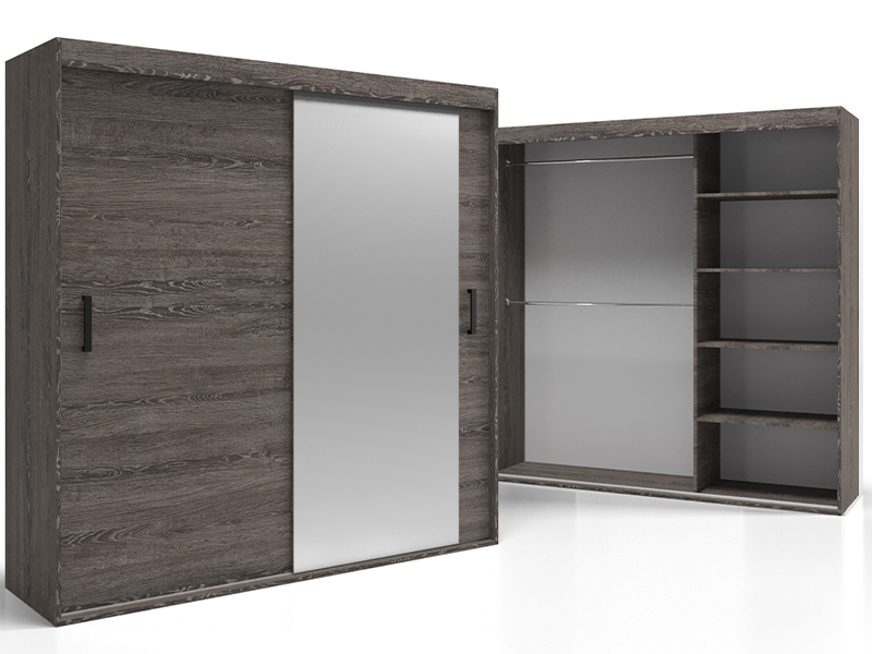 o-sofa Spiegel Garderobe 130 cm Einlegeböden Stangen Denver VSZ33