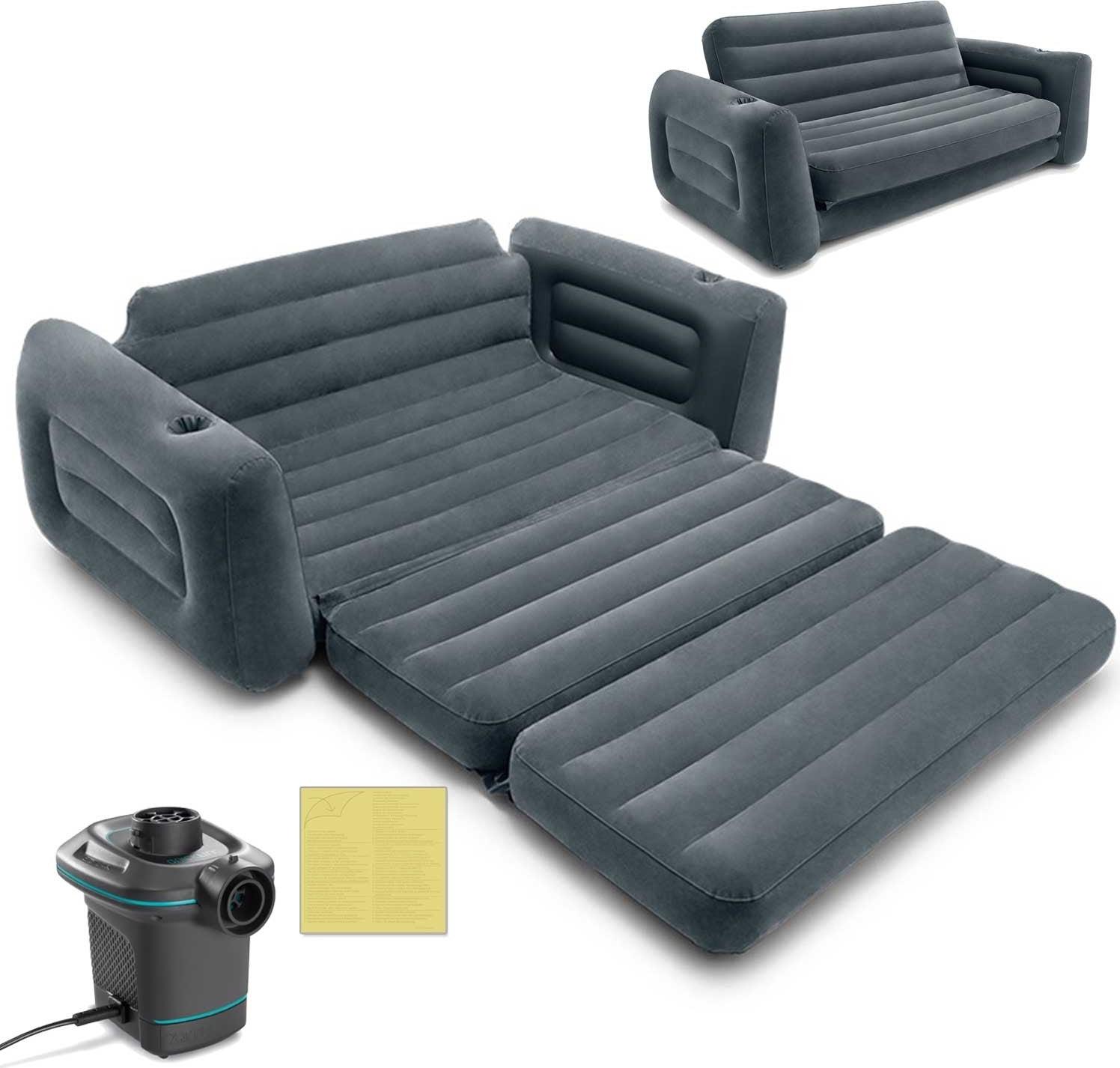 B2X Sofa 2in1 Samtmatratze + INTEX-Pumpe 66552-66640