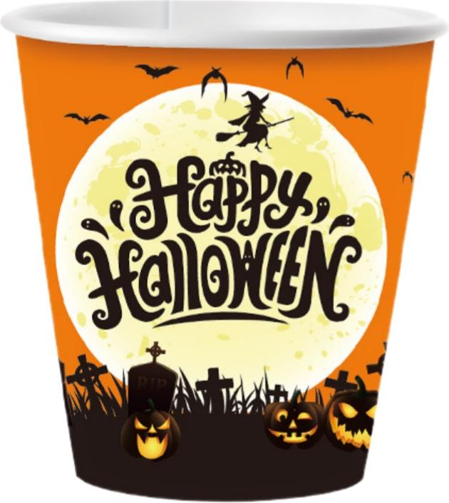 WOHNSTIL Halloween Party Set Einweggeschirr, Pappteller & Becher, Servietten, Besteck, Deko-Set