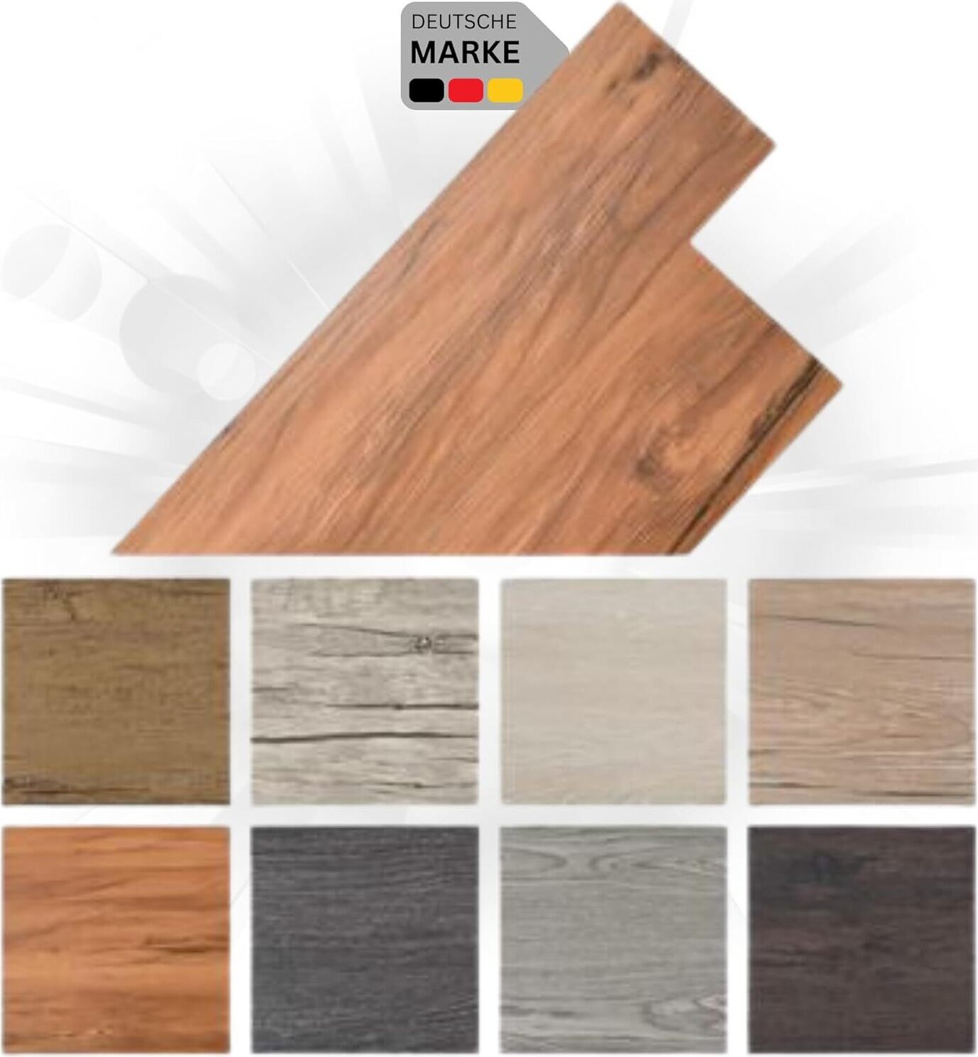 DELUKE® Laminat Dielen PVC selbstklebend wasserfest | 2mm Stärke, Rutschfest | Vinyl Bodenbelag Laminatboden Nachbildung-Dielen Fußbodenlaminat Boden Planken Dielenboden Vinylboden | Ulme Natur , 5,02m²