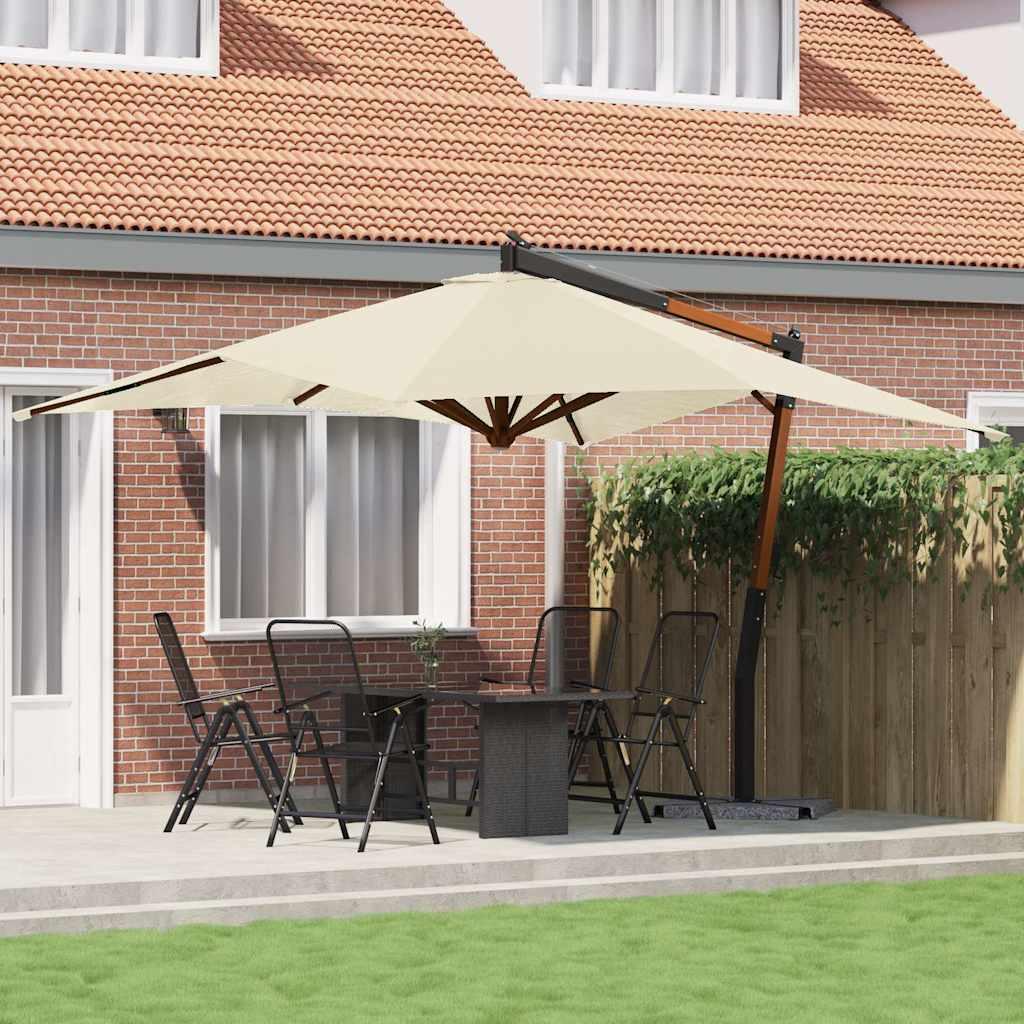 Ombrellone da Giardino a Doppia Testa Rosso Bordeaux 316x145 cm