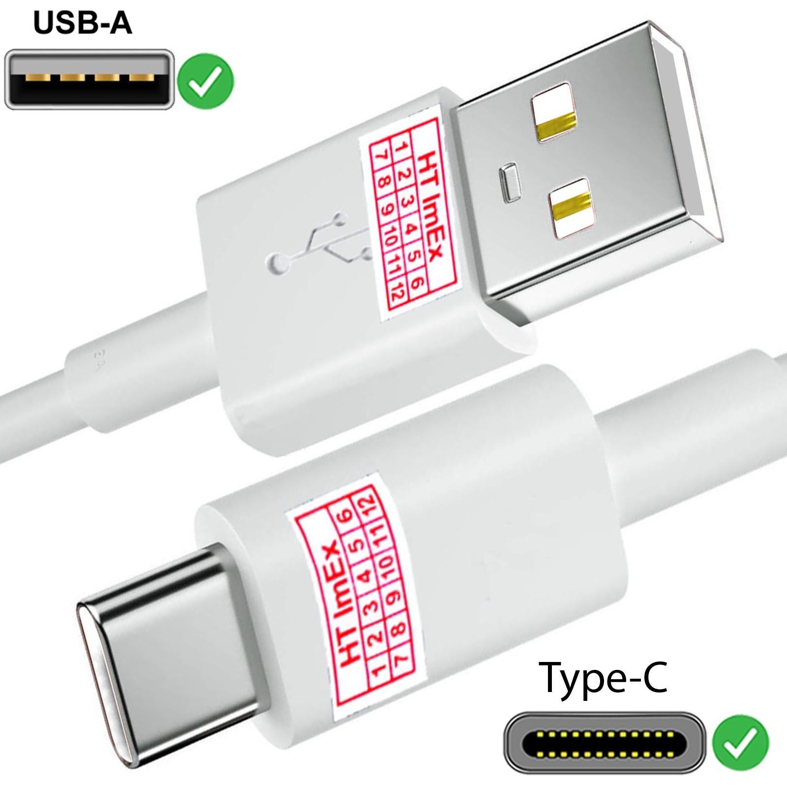 HT ImEx Weiß-kabel USB-A 2.0 auf USB Type C Ladekabel komaptibel mit Huawei Nova 14 Pro, MatePad 11.5 2025, MatePad 11.5 2023