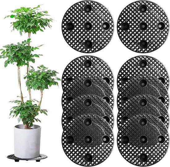 OEM Set aus 10 Blumengefäßen mit Mesh-Pads und Blumengefäßstand - Drainageraster - Durchmesser 30 cm - Blumengefäßstand und Unterlage - Rundes Blumengerüst - Für Innen- und Außenbereich. 2026