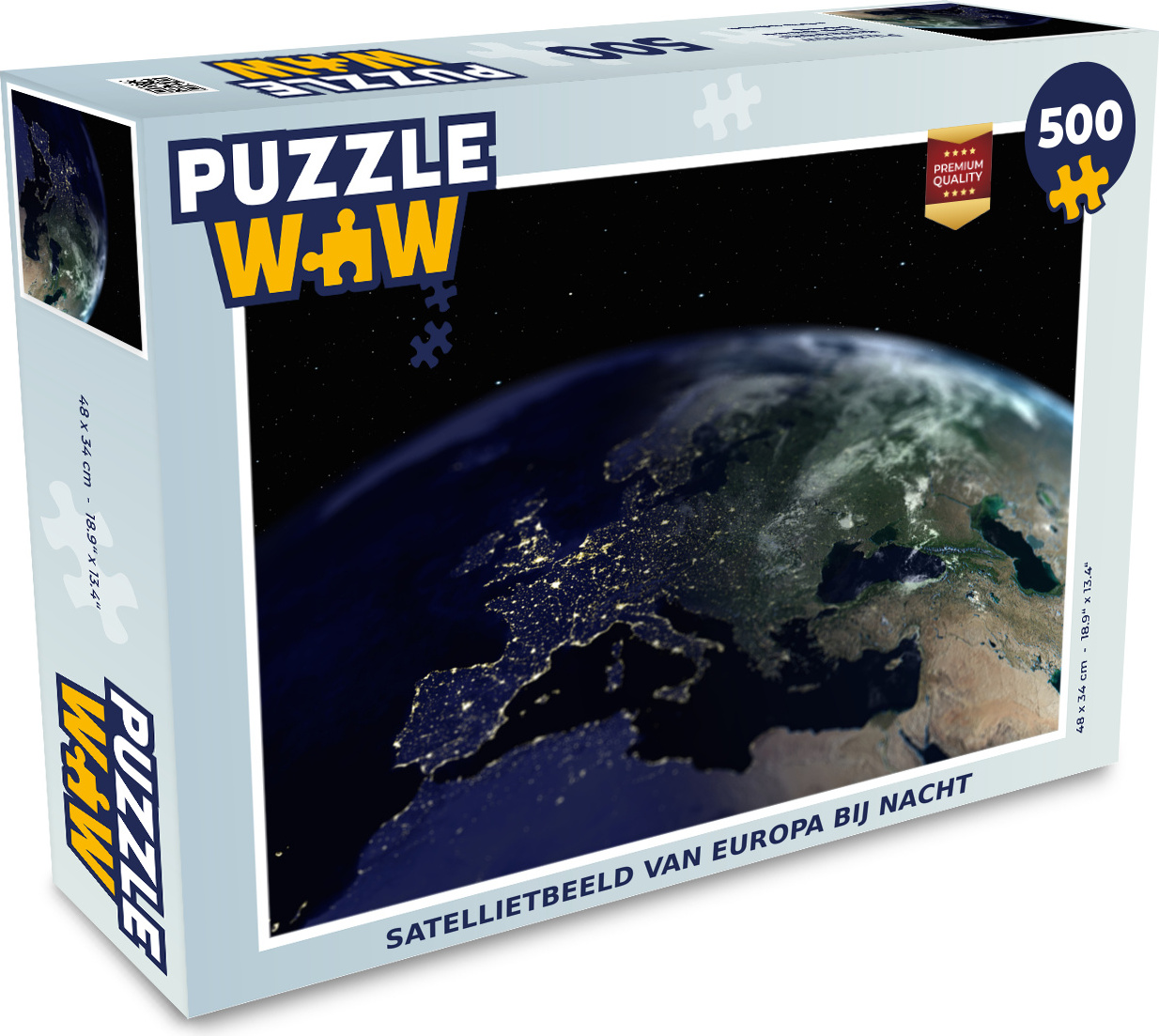 MuchoWow® Puzzle 500 Teile Satellitenbild von Europa bei Nacht - 500 Teile - Kinder - Selberbauen - Puzzlespiele 137|3747473
