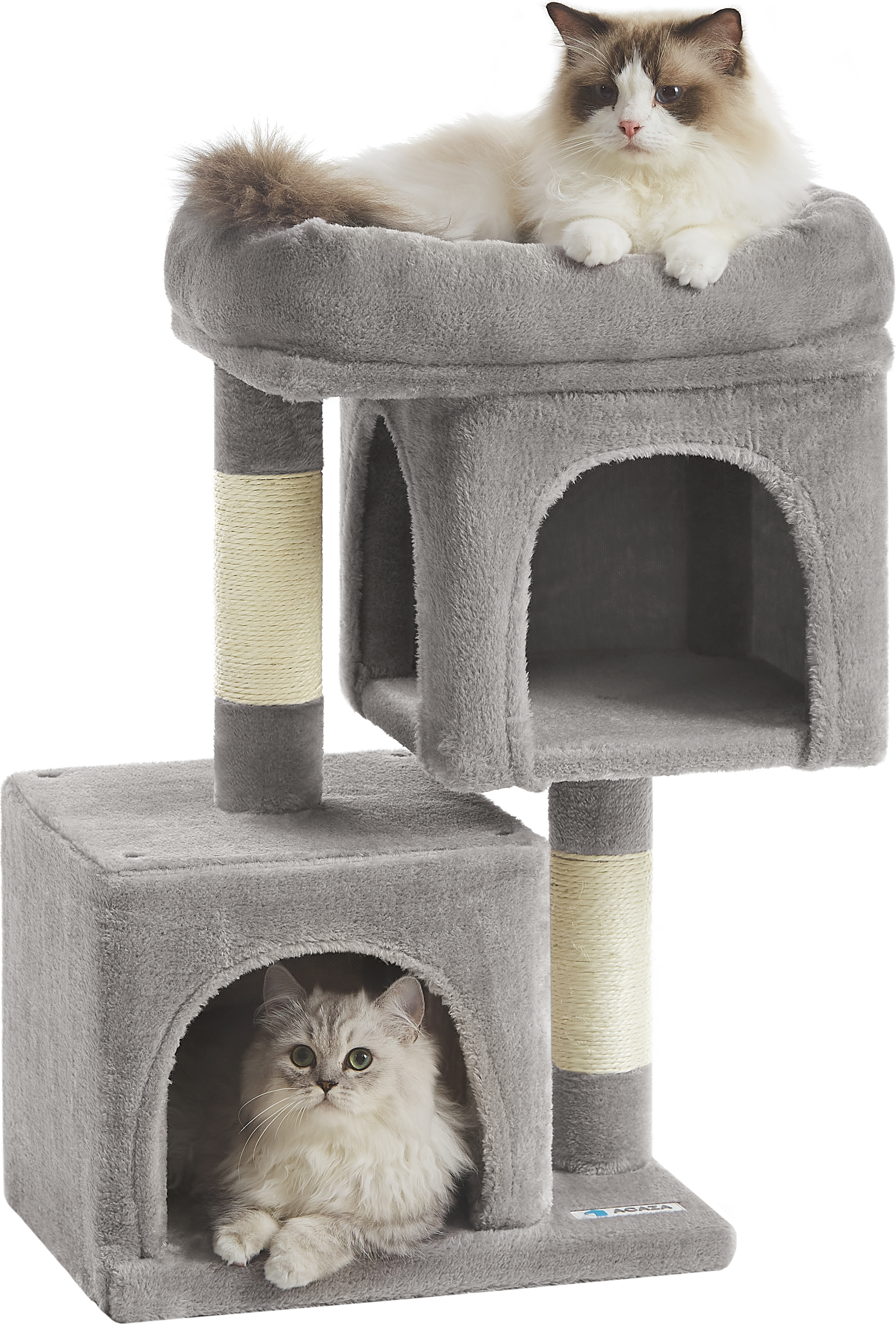ACAZA Kratzbaum – Kratzbaum für Katzen – Hellgrau – 65 cm hoch