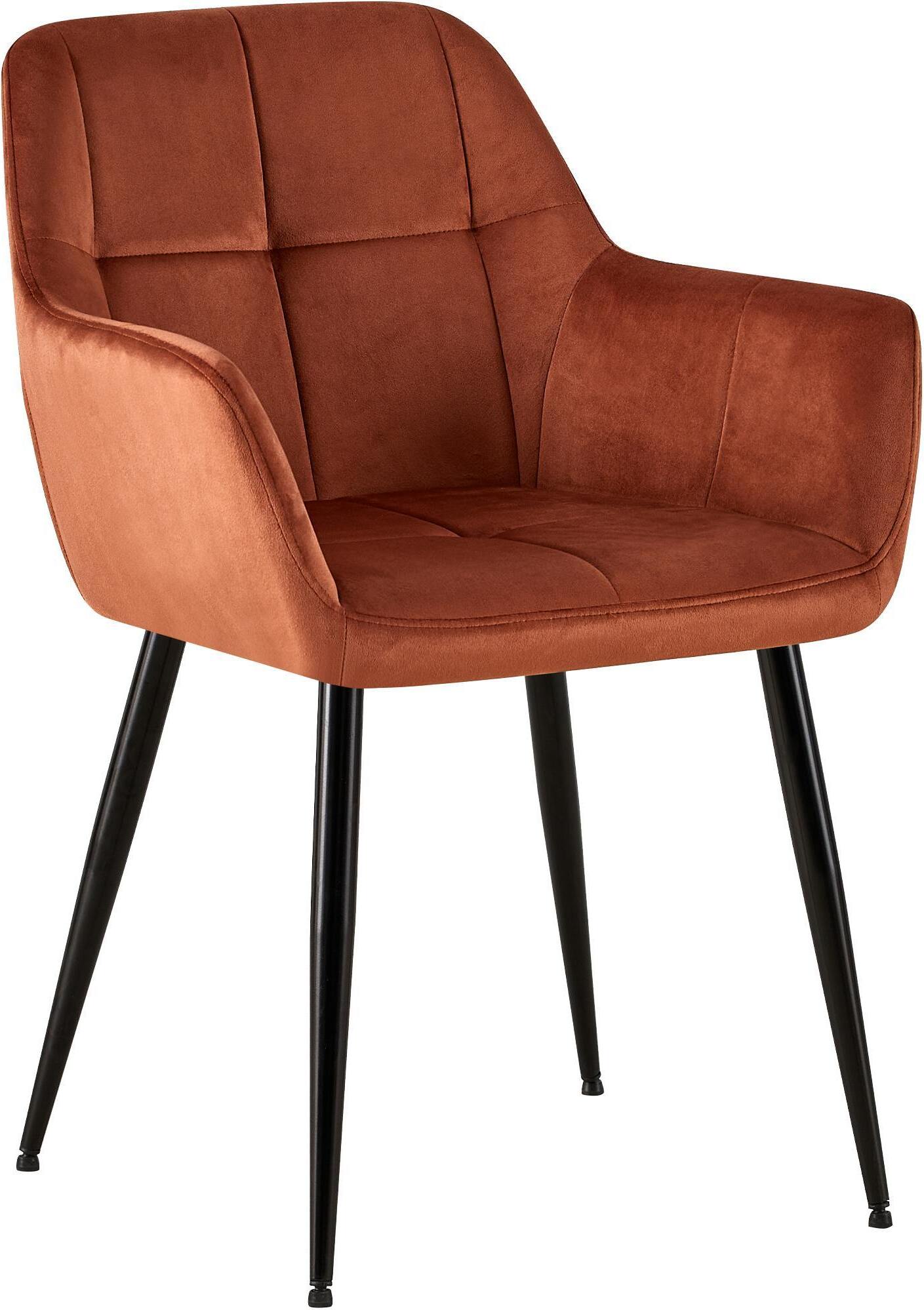 CLP Besucherstuhl Emia mit Ziernähten,braun Samt