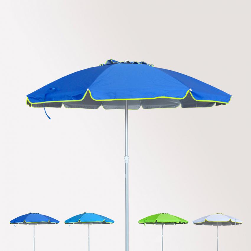 Beachline Roma Sonnen Strandschirm Alu Windfest uv Schutz 240 cm - Blau