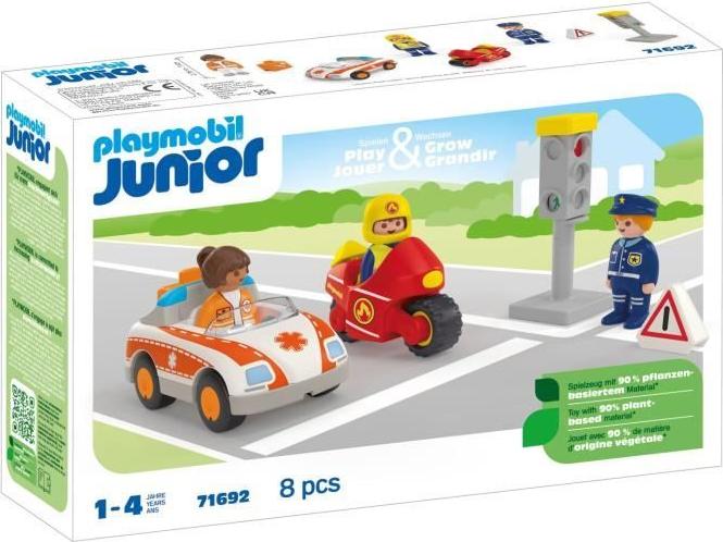 PLAYMOBIL Junior Helden des Alltags, 71692, Spielzeug für Kinder ab 12 Monaten, Polizist, Feuerwehrmann, Arzt Figuren PL71692