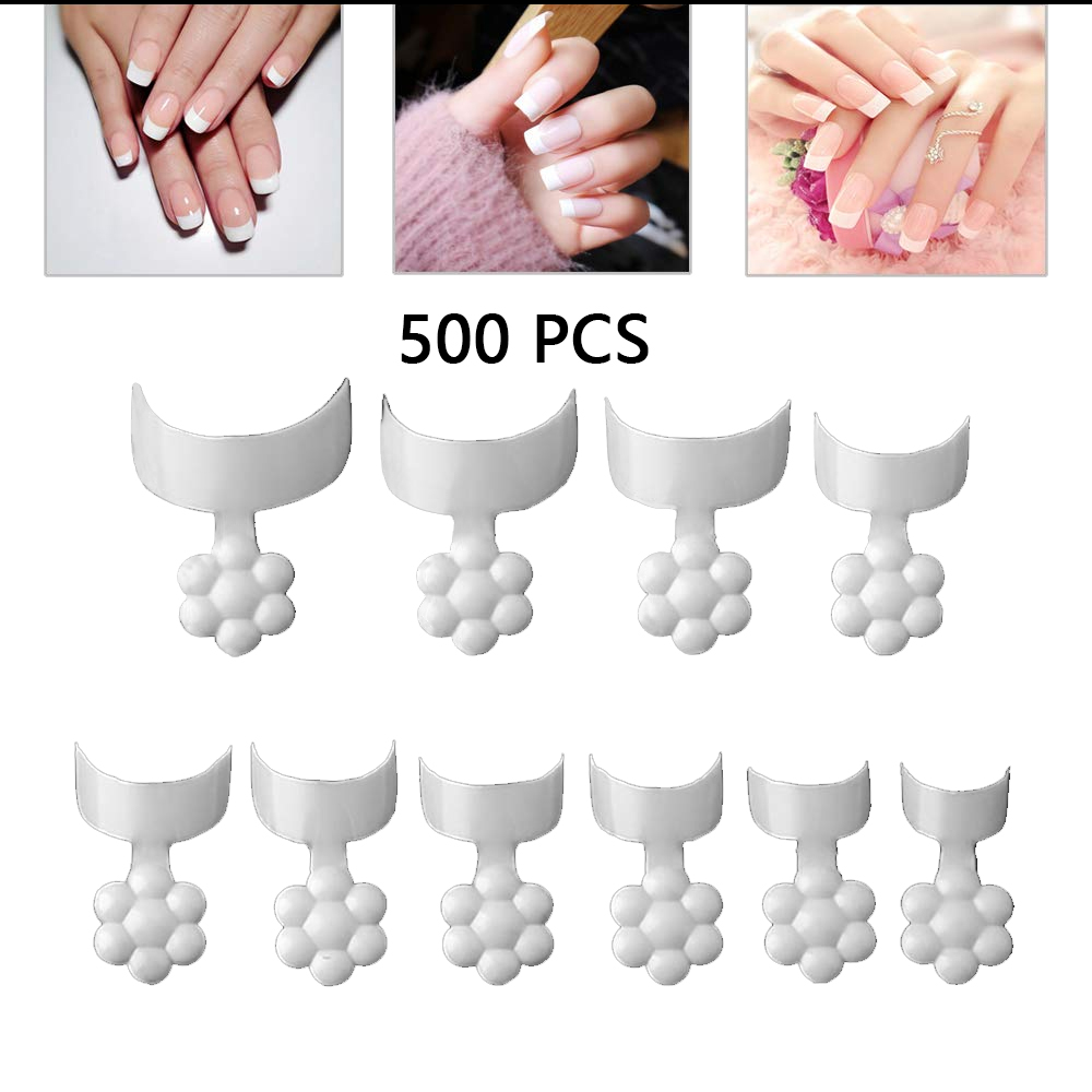 500 Nagelspitzen French Nails Ballerina – Natur/transparent, 10 Größen, ABS-Material (24*9*3.5 Cm)