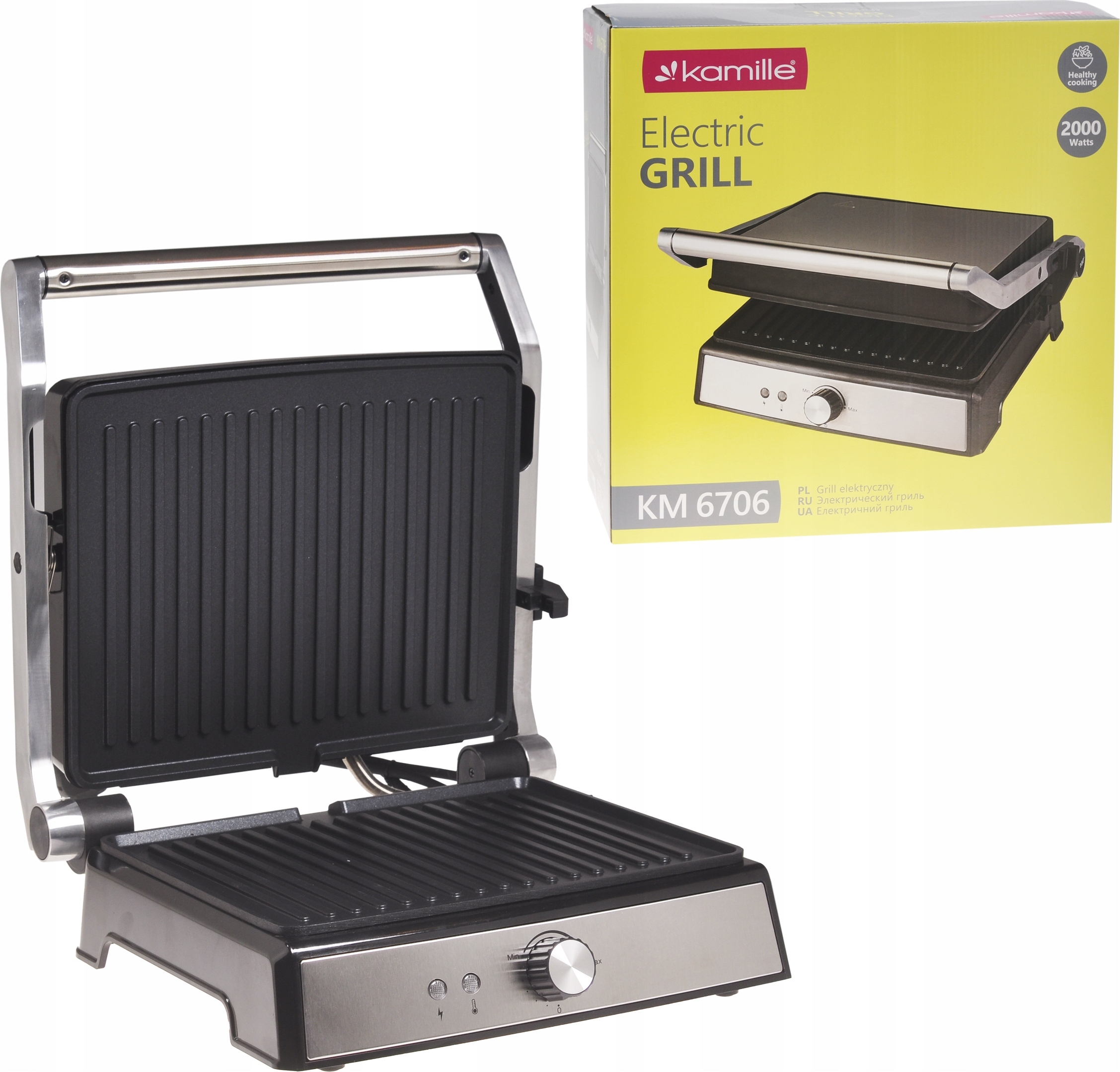 Elektrický Gril 2000 W, Sklápací Toaster Na Sendviče Kamille Km-6706