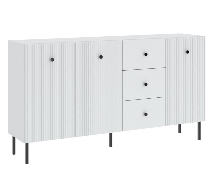 VENETI Kombinierte breite Kommode HASKEL 2 - weiß + schwarz 057-10-00009