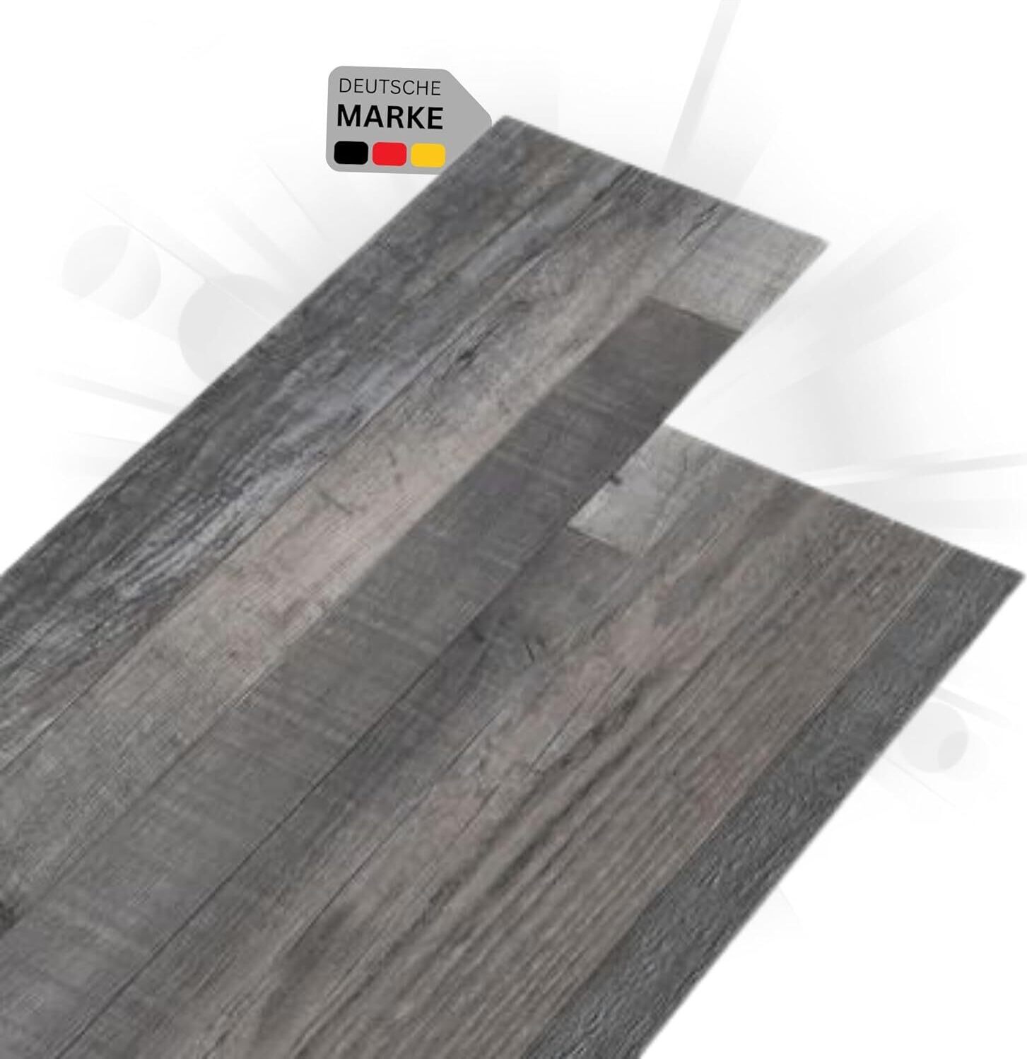 DELUKE® Laminat Dielen PVC selbstklebend wasserfest | 2mm Stärke, Rutschfest | Vinyl Bodenbelag Laminatboden Nachbildung-Dielen Fußbodenlaminat Boden Planken Dielenboden Vinylboden | Bauholz , 5,02m²