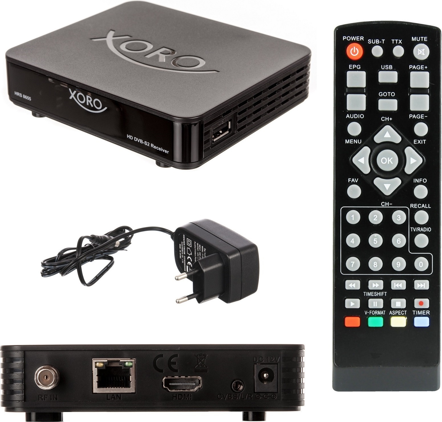 HD SAT Receiver Xoro HRS 8655 Full HD Mini Receiver Camping 12V USB Mediaplayer Var.1391