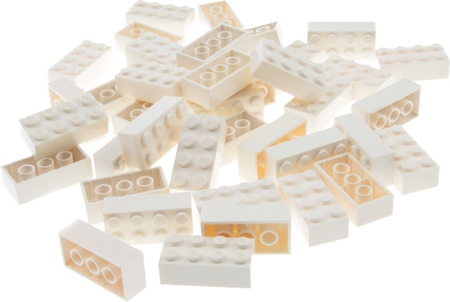 40x Lego stavebnica 2x4x1 biela Základná stavebnica vlak 4511 4556 300101 15589 3001