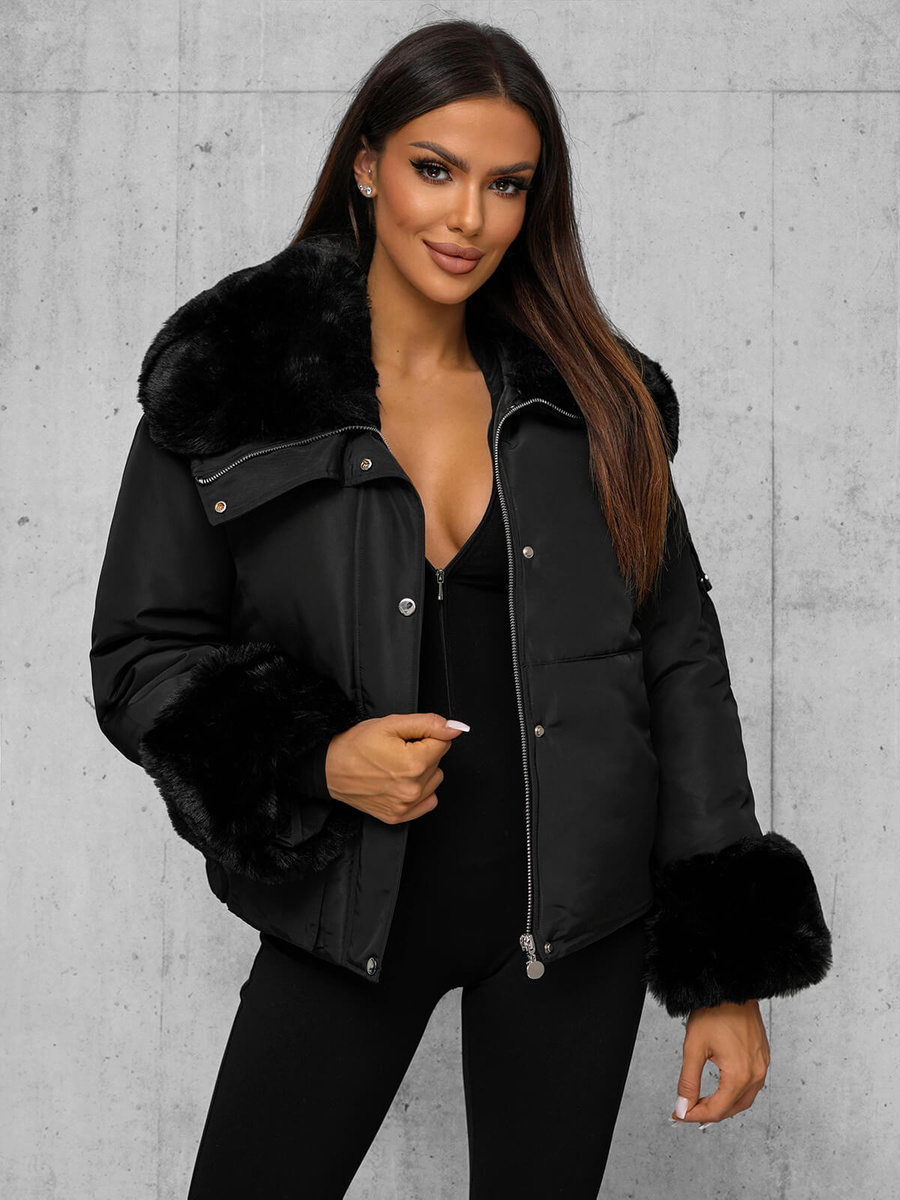 Damen Winterjacke Schwarz OZONEE O/H833Z M