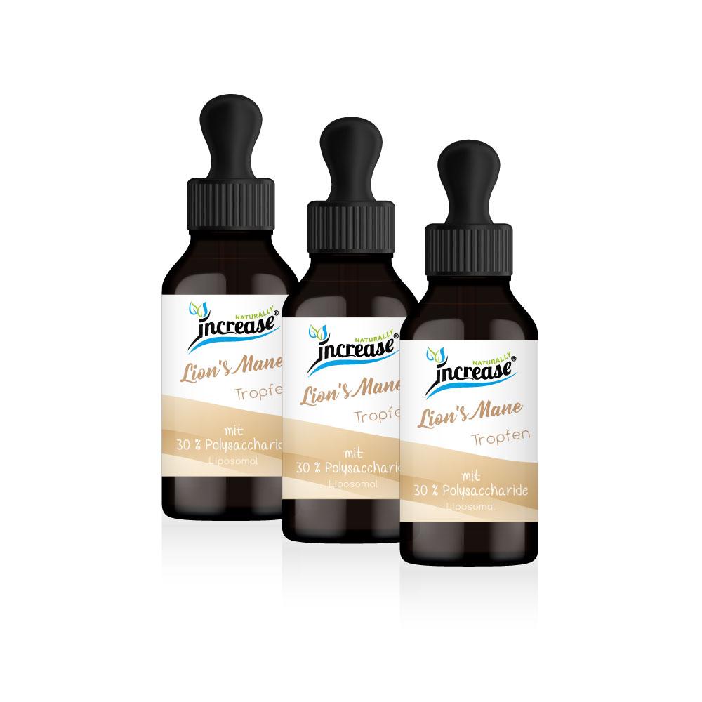 Increase Nimm 3, zahl 2 Aktion Liposomale Lion's Mane Tropfen hochdosiert - 5000mg Lion's Mane pro Tag davon 30 % (1500 mg) Polysaccharide