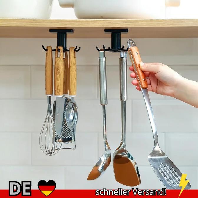 BlueBlack Küchen Haken Rotierendes Lager Regal Ohne Stanzen An der Wand Montiertes