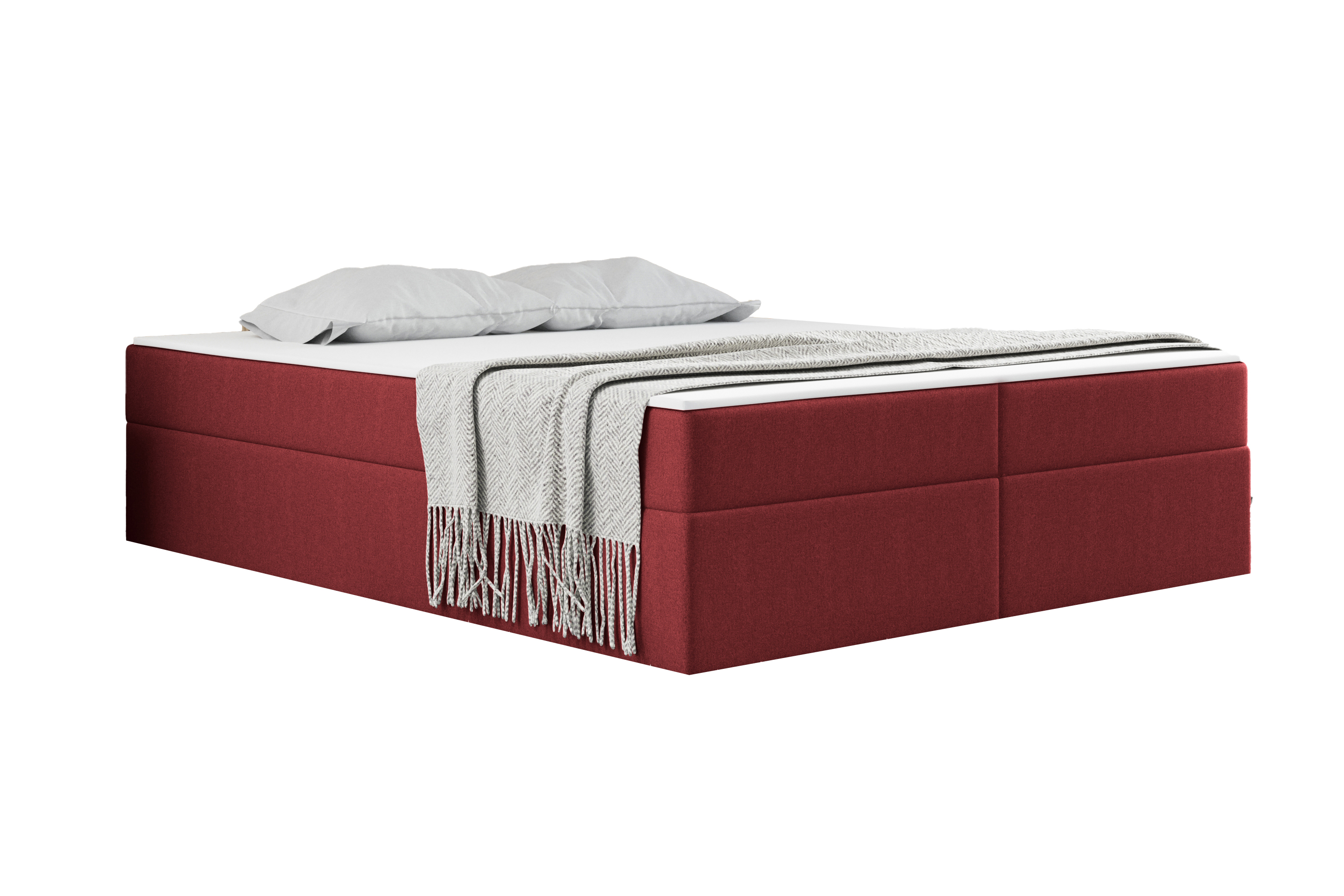 Skriňová pružinová posteľ s nočnou skrinkou Vrchný matrac Ruben 180 cm x 200 cm Červená