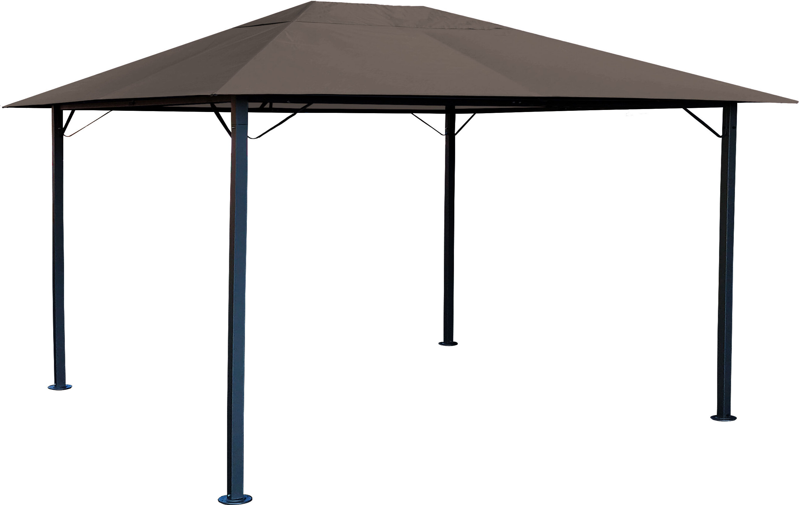 Metall Garten Pavillon Nizza 3x4m Partyzelt Taupe / Beigegrau RAL 7006
