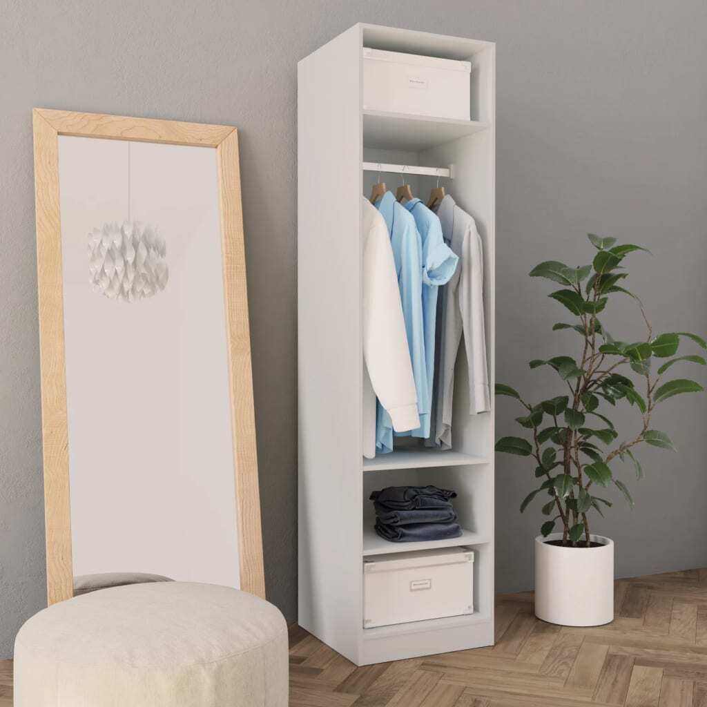 vidaXL Kleiderschrank Weiß 50x50x200 cm Holzwerkstoff - Kleiderschrank - Kleiderschränke - Kleiderständer - Schrank HL800234