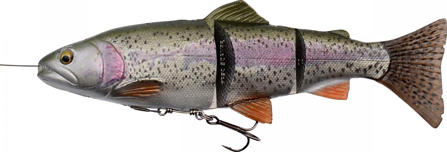 Savage Gear 4D Line Thru Trout - Gummiforelle Gummifisch, Farbe:Rainbow, Länge / Gewicht /Schwimmverhalten:20cm / 98g / moderat sinkend 57393