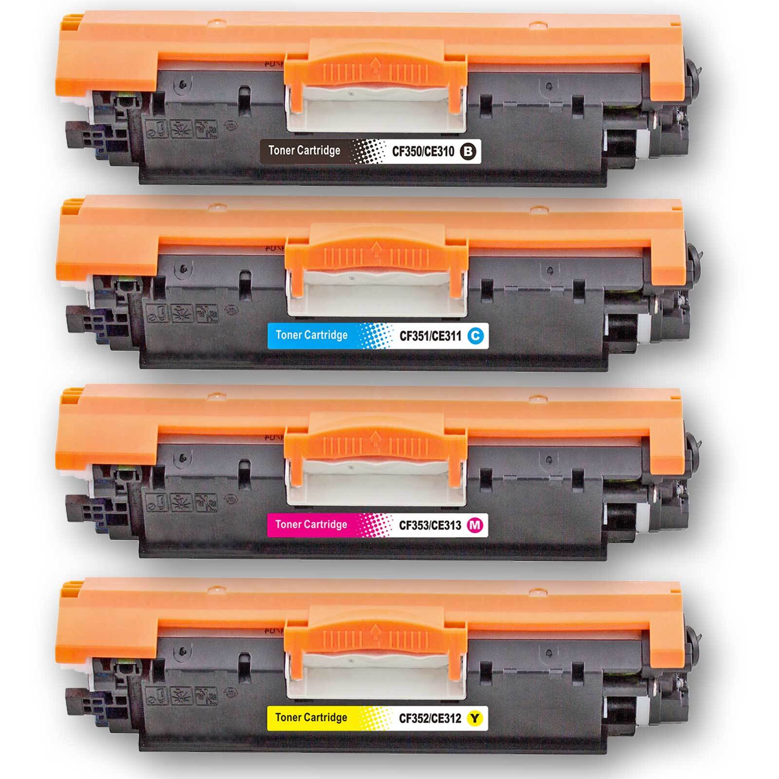 Set Tonerkartuschen ersetzt HP 130A / CF350A,  CF351A, CF353A, CF352A Sparset 4 Toner alle Farben für HP Color LaserJet Pro MFP M170 Series,  M176 n,  M177 fw