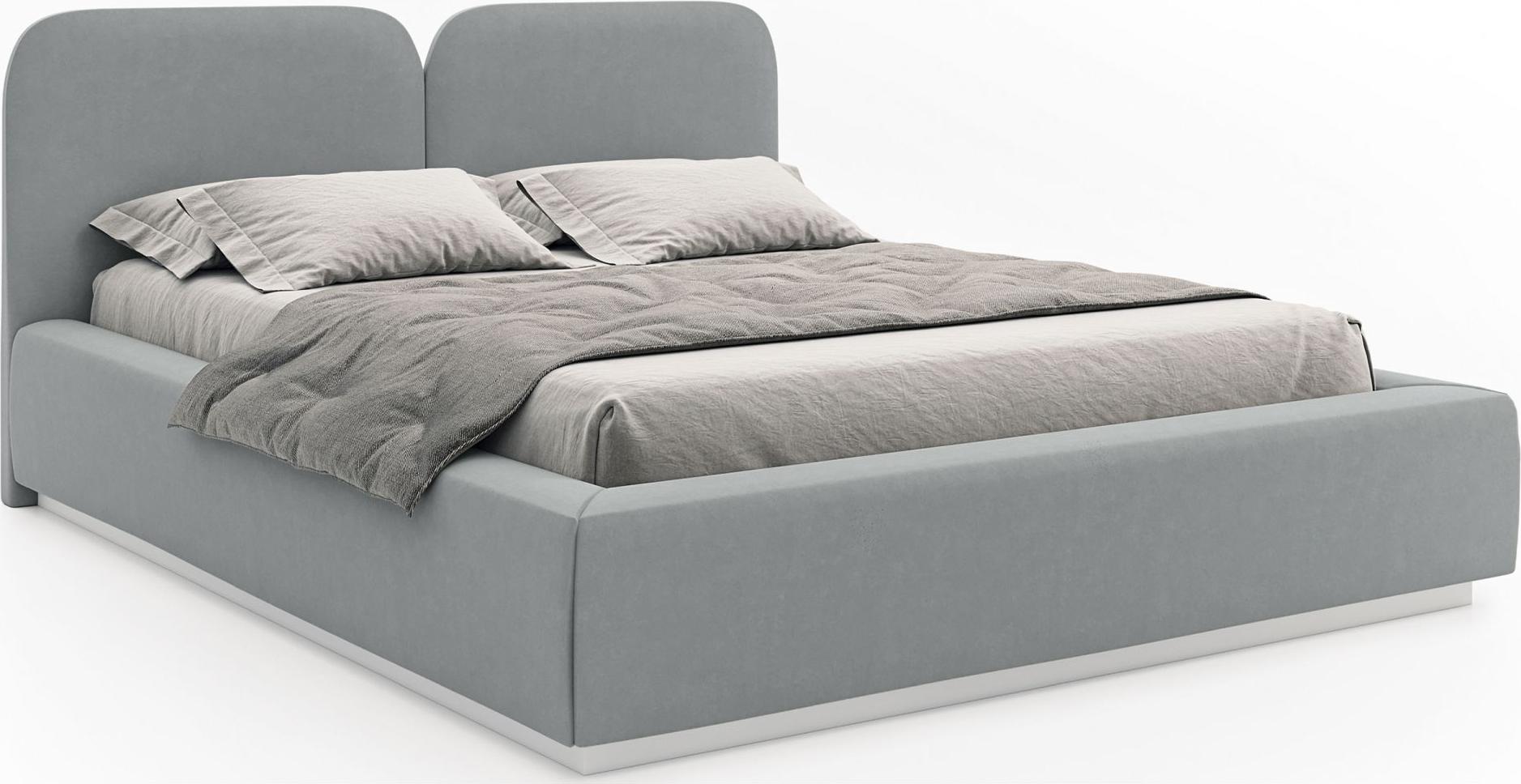 Selsey Comoves – Polsterbett 160x200 mit Veloursbezug und LED, Grau