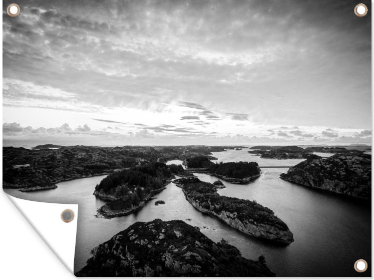 MuchoWow® 80x60 cm Outdoor-Poster Gartendeko Sichtschutz Garten Poster für den Garten Nordseeinseln Schwarz-Weiß-Foto 133|1284605