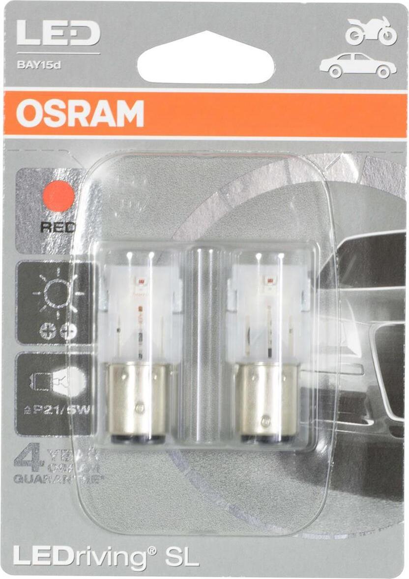 OSRAM 1458R-02B, P21/5W LEDriving Standard LED Bulbs Red Retrofit, Set of 2 Auto Lampe Premium E- Versand DE