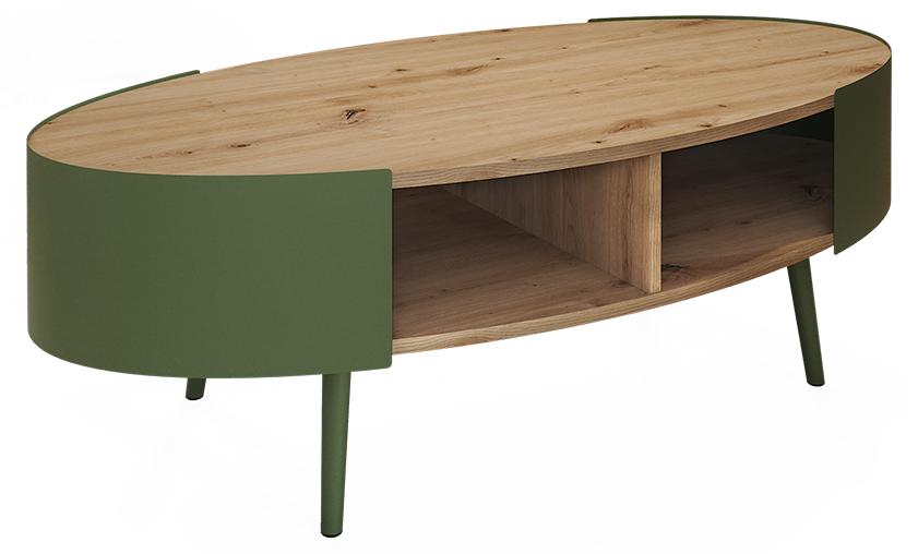 Couchtisch Vicco Lofta Grün 120 x 60 cm, Model 58485