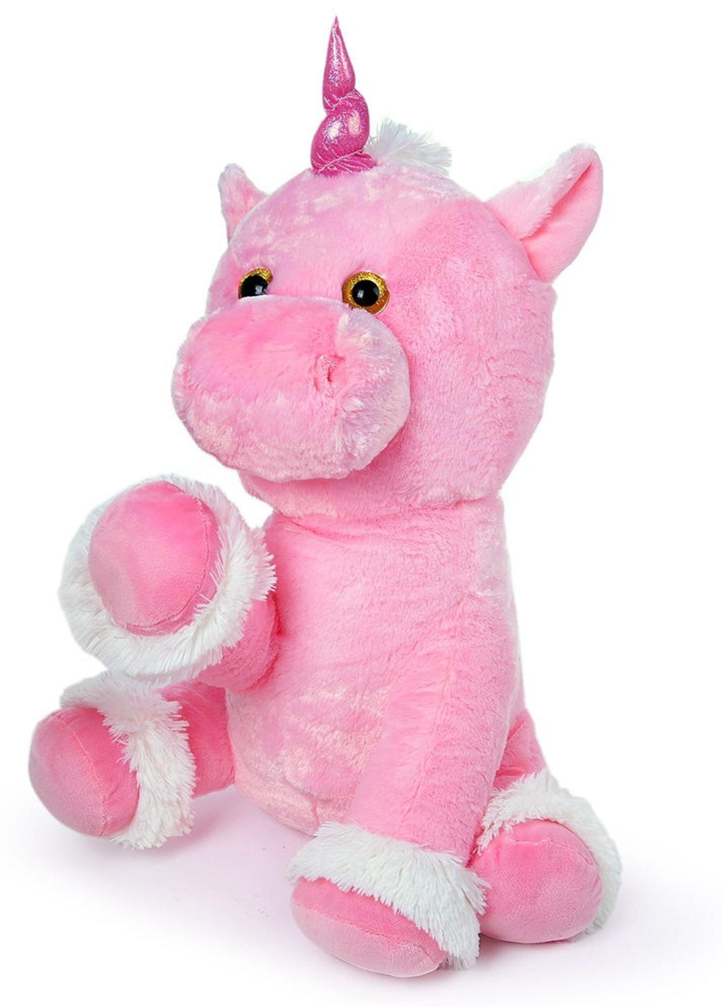 B2X Plüsch-Einhorn, rosa, 72 cm, weich und kuschelig