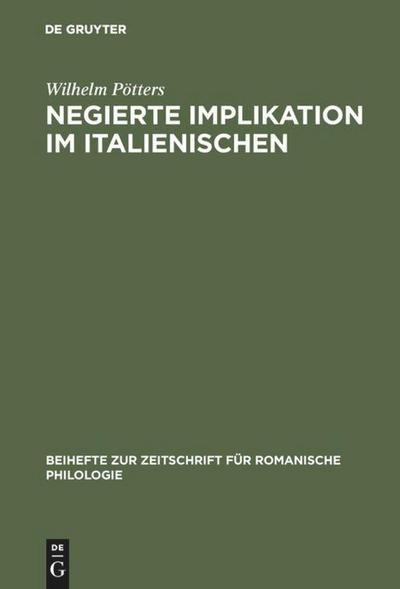 De Gruyter, De Gruyter Negierte Implikation im Italienischen