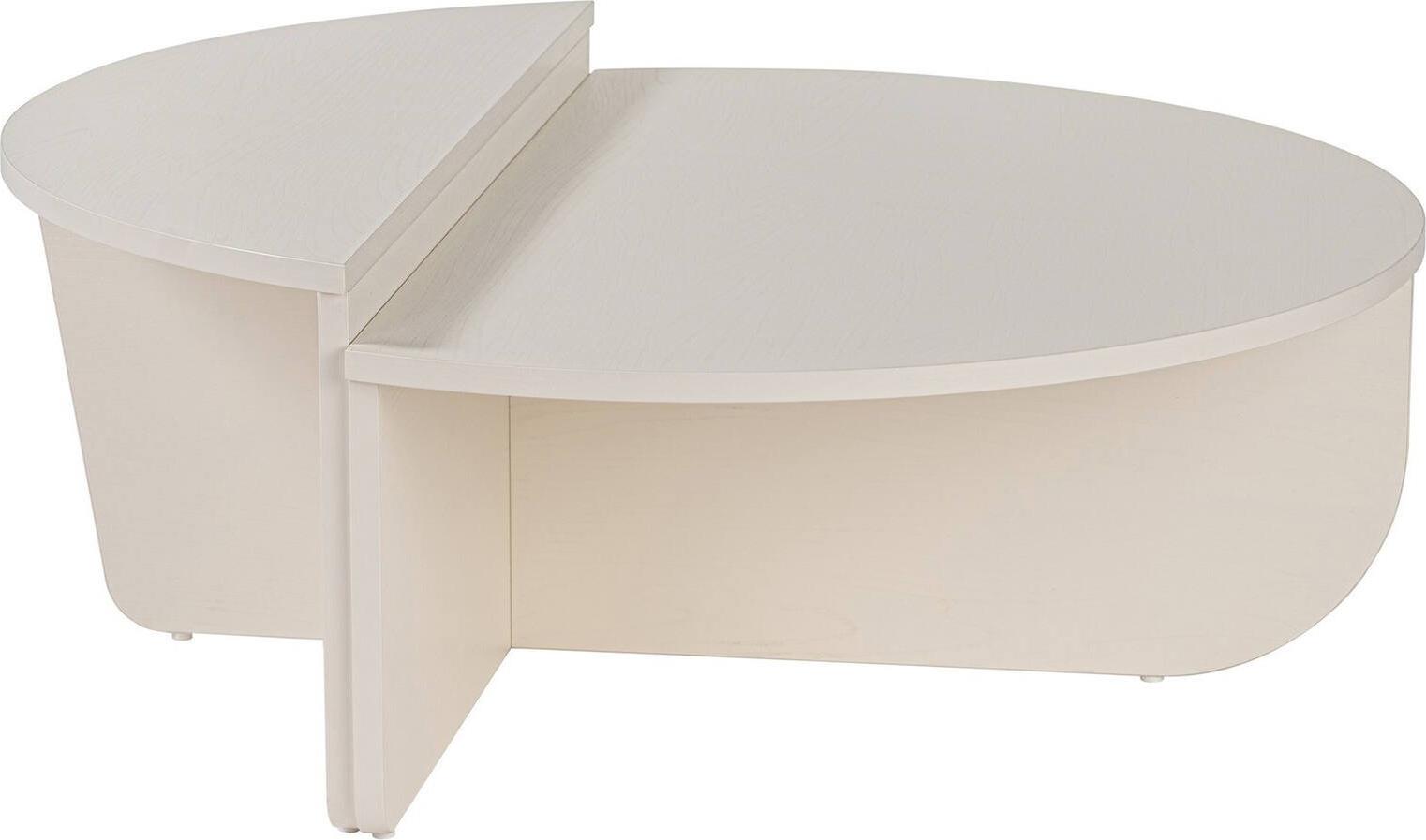 Dmora Wohnzimmertisch Feyre, Niedriger Wohnzimmertisch, Kaffeeregal, Couchtisch für Sofa, 90x60 h35 cm, Weiß